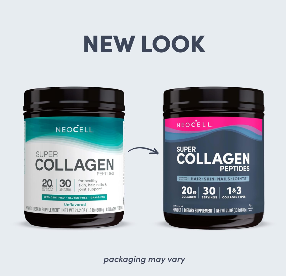 Neocell  Super Collagen Powder, 20g Healthy Hair, Skin, Nails & Joints, Unflavored, 1.3 Lbs.