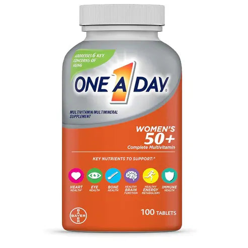 One A Day Women's 50+ Multivitamins, Supplement with Vitamin A, C, D, E and Zinc, 100 tablets