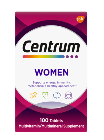 Centrum Multivitamin Tablet for Women Vitamin D3, B, Antioxidant Vitamins C and E 100 count