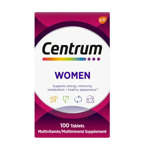 Centrum Multivitamin Tablet for Women Vitamin D3, B, Antioxidant Vitamins C and E 100 count