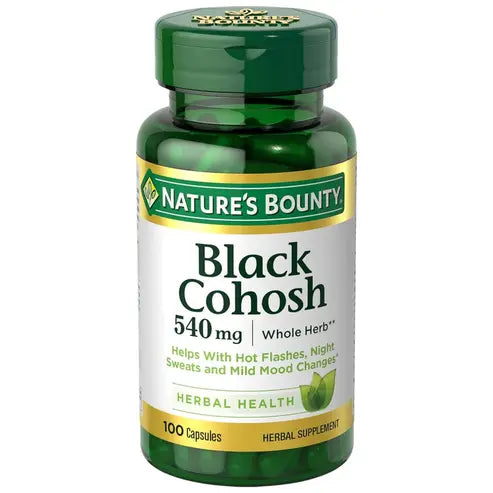 Nature's Bounty Black Cohosh Root Pills and Herbal Health Supplement, Natural Menopausal Support, 540 mg, 100 Capsules