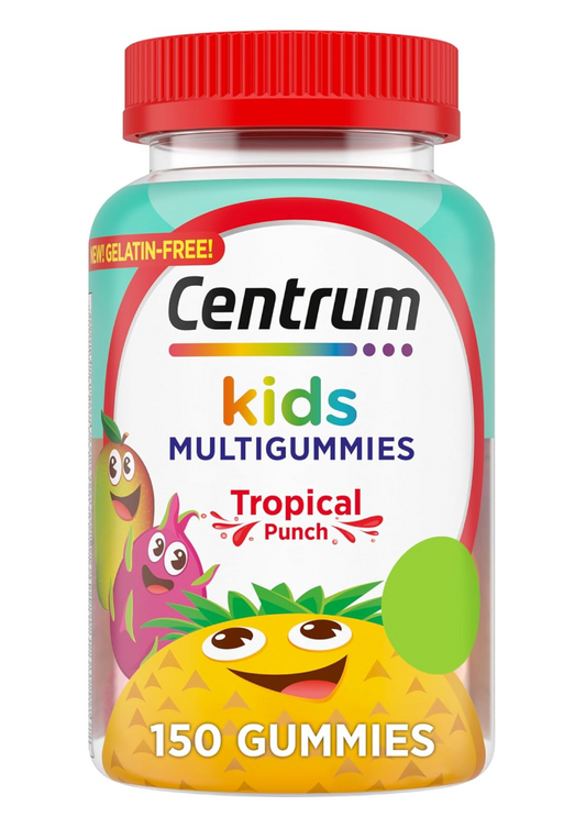 Centrum Kids Multivitamin Gummies, Tropical Punch Flavor Made with Natural Flavors, 150 Count