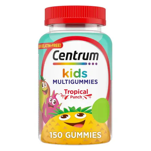 Centrum Kids Multivitamin Gummies, Tropical Punch Flavor Made with Natural Flavors, 150 Count