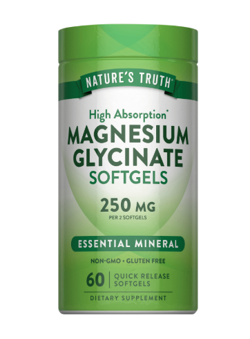 Nature's Truth Magnesium Glycinate Softgels | 250mg | 60 Quick Release Softgels
