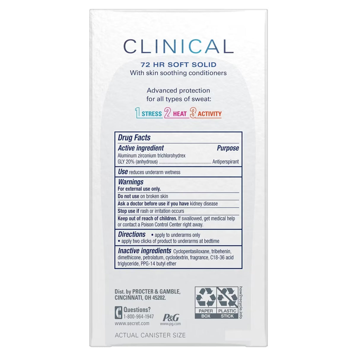 Secret Clinical Soft Solid Antiperspirant and Deodorant Light and Fresh (1.6oz-3ct)