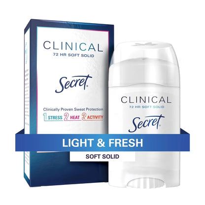 Secret Clinical Soft Solid Antiperspirant and Deodorant Light and Fresh (1.6oz-3ct)