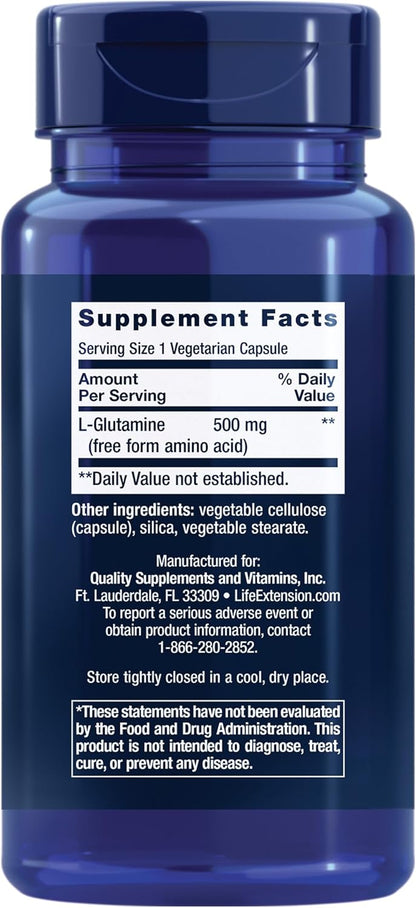 Shop Life Extension L-Glutamine, 500mg, 100 Veg Capsules