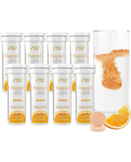 Signify Nature Vitamin C 1000mg Immunity Booster Vitamin C with Zinc, Sugar Free Effervescent Tablets, Antioxidant, Immune Support - 80 Day Supply
