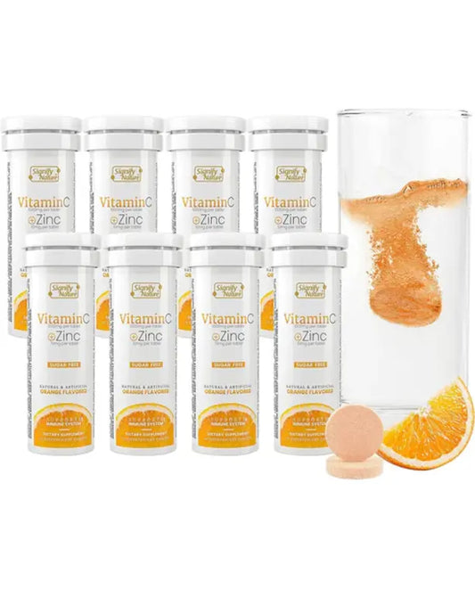 Signify Nature Vitamin C 1000mg Immunity Booster Vitamin C with Zinc, Sugar Free Effervescent Tablets, Antioxidant, Immune Support - 80 Day Supply
