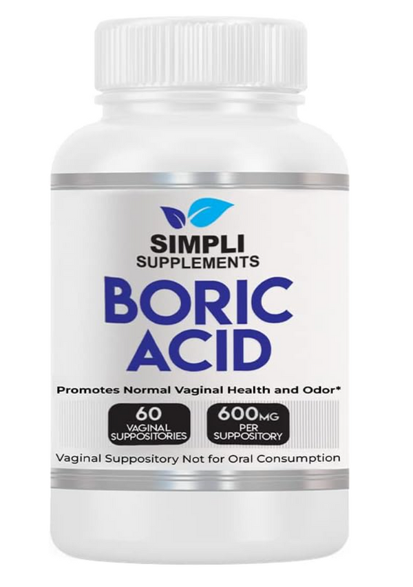 Simpli Supplements 60 Boric Acid Suppositories - Modern Support & Ancient Remedy
