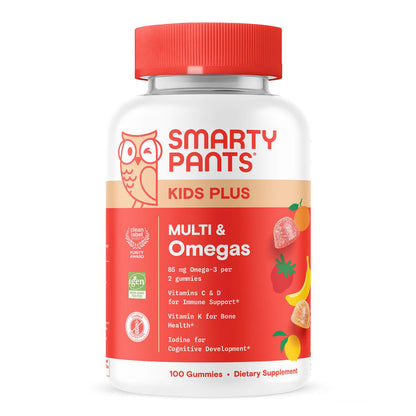 SmartyPants Kids Multivitamin Gummies, Vitamin D & C, Omega 3, Zinc, 100 Ct