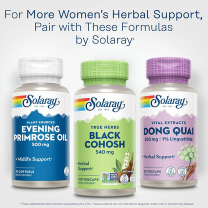 SOLARAY True Herbs Black Cohosh - Herbal Supplements for Women's Wellness