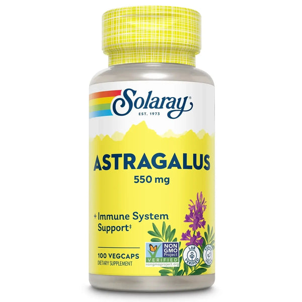 Solaray Astragalus Root 550mg | Healthy Immune Function & Stress Support | Adaptogen Herb | Non-GMO & Vegan | 100 VegCaps
