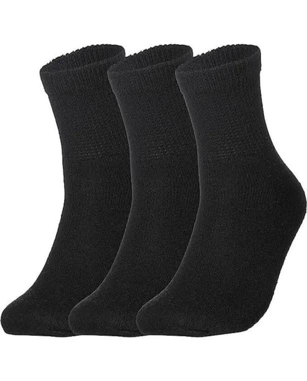 Special Essentials 3 Pairs Cotton Diabetic Ankle Socks - Non-Binding With Extra Wide Top For Men and Women
