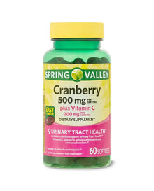 Spring Valley Cranberry Dietary Supplement Softgels, 500mg, 60 Count