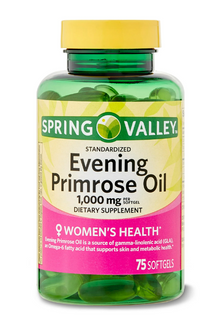 Spring Valley Evening Primrose Oil Women's Health Dietary Supplement Softgels, 1000 mg, 75 Count
