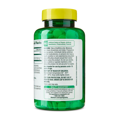 Spring Valley - Melatonin, Sleep Support with Lemon Balm, 10mg, 120 Vegetarian Tablets