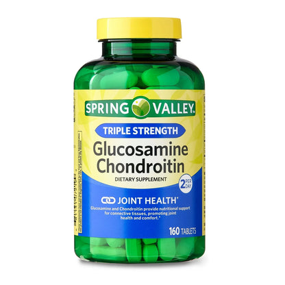 Spring Valley Triple Strength Glucosamine Chondroitin Joint Health Dietary Supplement Tablets, 160 Count
