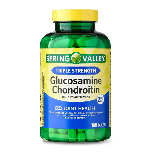 Spring Valley Triple Strength Glucosamine Chondroitin Joint Health Dietary Supplement Tablets, 160 Count
