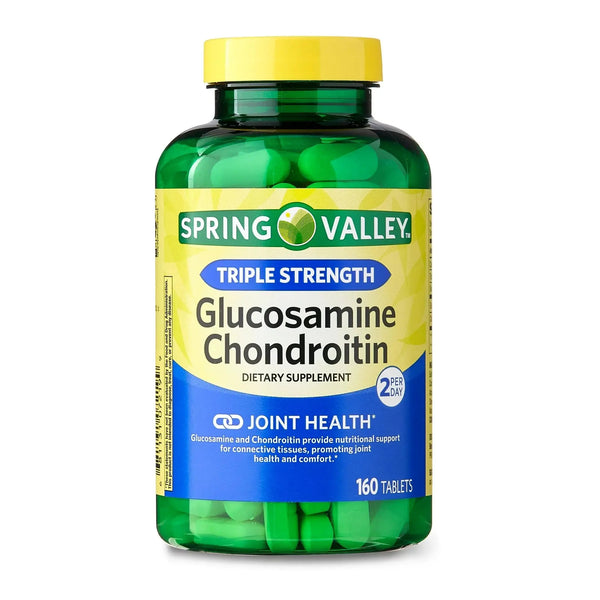 Spring Valley Triple Strength Glucosamine Chondroitin Joint Health Dietary Supplement Tablets, 160 Count

