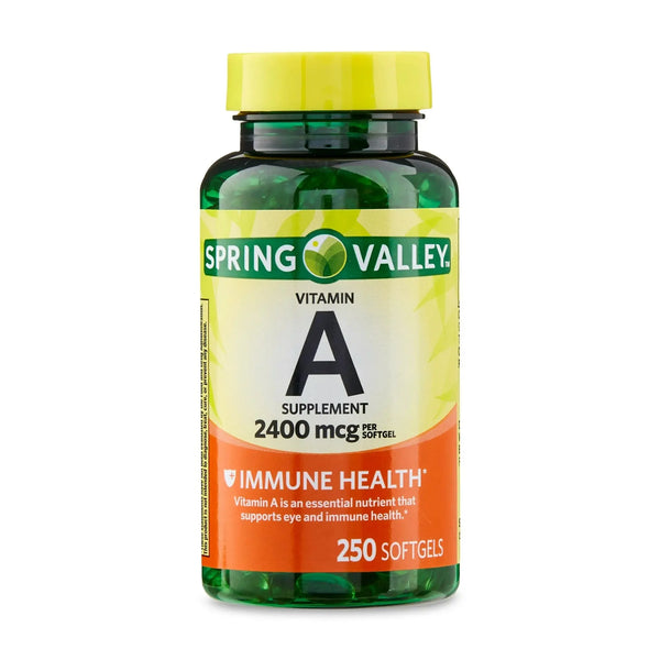 Spring Valley Vitamin A Softgels, 2400 mcg, 250 Count
