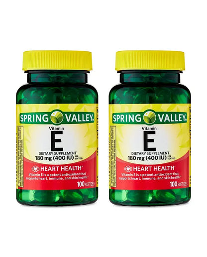 Spring Valley Vitamin E Dietary Supplement Twin Pack, 180 mg, 200
Count 