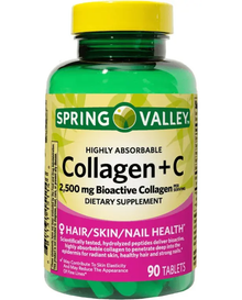 Spring Valley's Collagen + C Tablets, 2,500mg, 90 Tablets
