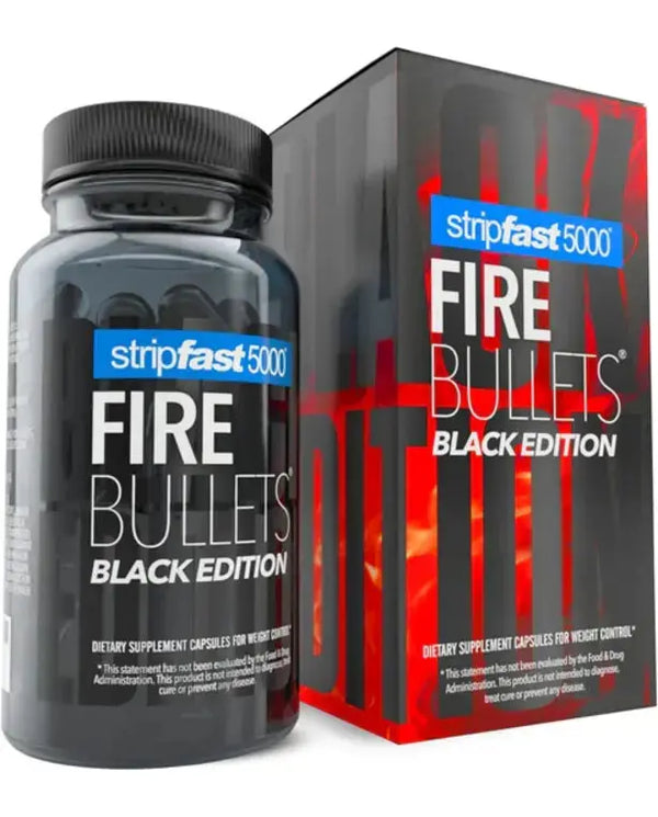 Stripfast5000 Fire Bullets Max Strength Black Edition for Women & Men - Keto Friendly - 30 Days Supply
