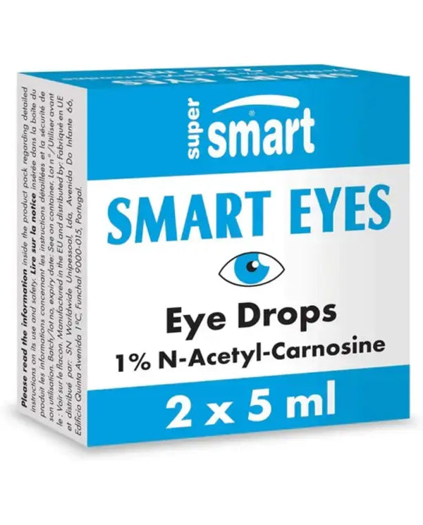 Supersmart - Smart Eyes™ - Eye Drops with 1% N-Acetyl-L-carnosine - Helps to Prevent Dry Eye & Irritation | Non-GMO & Gluten Free - 2 Containers of 5 ml
