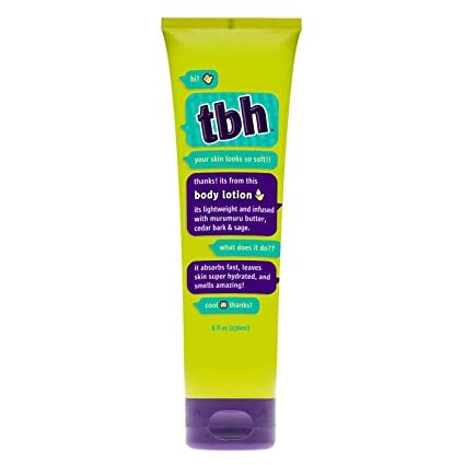 TBH Kids Body Lotion for Teen Girls and Boys For Dry Skin - Non-Greasy & Hydrating Kids Lotion - Made with Natural Ingredients in the USA – Sulfate, Paraben Free Lotion for Tweens and Kids- 8oz
