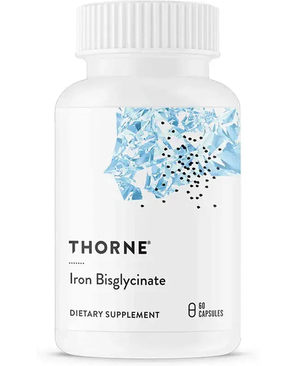 THORNE Iron Bisglycinate - 25 mg - Optimal Absorption - Support Red Blood Cell Formation - Fight Fatigue and Other Symptoms of Iron Deficiency - NSF Certified for Sport - Gluten-Free - 60 Capsules
