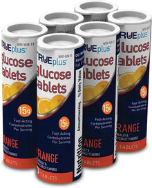 TRUEplus Glucose Tablets, Orange Flavor - 6X 10ct Tubes
