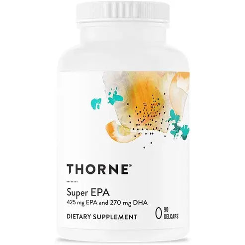 Thorne Super EPA - Omega-3 Fatty Acids EPA 425mg and DHA 270mg Supplement - Support Healthy Heart, Brain, Cardiovascular, Joints, and Skin - Gluten-Free, Dairy-Free, Soy-Free - 90 Gelcaps

