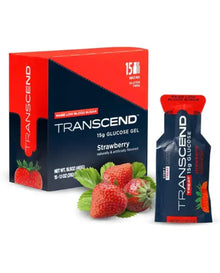 Transcend Glucose Gel Packs - Strawberry, 15 Pack (1.1oz Each) - FSA/HSA Eligible - Glucose Gel Packs for Diabetics, Blood Sugar Support
