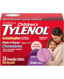 Tylenol Children's Chewables with 160 mg Acetaminophen, Pain
Reliever, 24ct