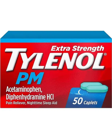 Tylenol PM Extra Strength Pain Reliever & Sleep Aid Caplets, 500 mg Acetaminophen, 50 ct
