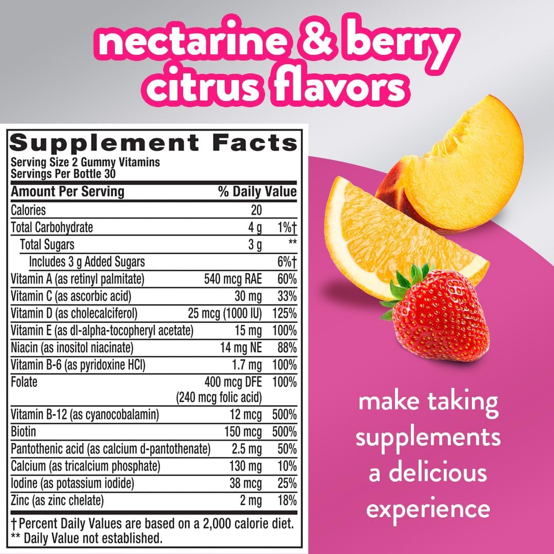 VITAFUSION Women's 50+ Multivitamin Daily Support Supplement 60 Count supplement facts
