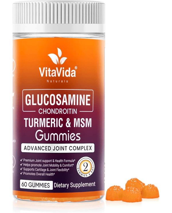 VVNATURALS Sugar-Free Extra Strength 3000mg Vegan Glucosamine Chondroitin Turmeric MSM Boswellia |for Relieving Occasional Joint Discomfort & Mobility, Flexibility Support for Hands & Knees | 60 ct

