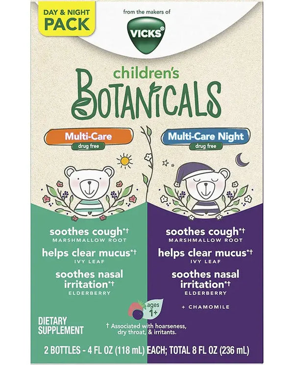 Vicks Children's Botanicals Cough Syrup + Mucus + Nasal Delicious Kids' Berry Flavor 4 Fl Ounce (Pack Of 2) 8 Fl Ounce
