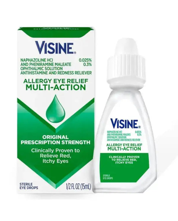 Visine Allergy Relief Multi-Action Antihistamine Eye Drops, Red, Itchy Eyes, 0.5 fl. oz
