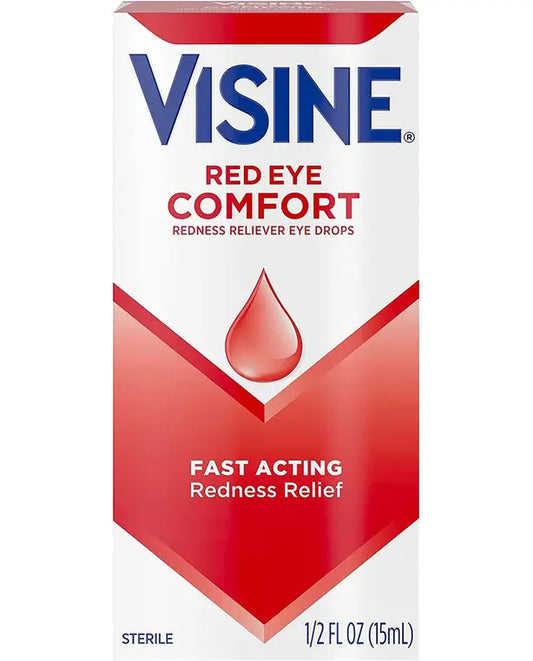 Visine Red Eye Comfort Redness Relief Eye Drops to Help Relieve Red Eyes Due to Minor Eye Irritations Fast, Tetrahydrozoline HCl, 0.5 fl. oz
