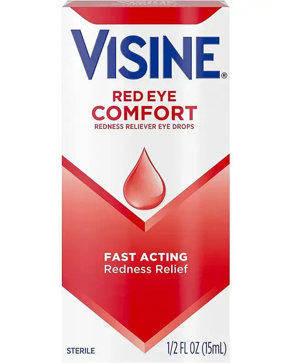 Visine Red Eye Comfort Redness Relief Eye Drops to Help Relieve Red Eyes Due to Minor Eye Irritations Fast, Tetrahydrozoline HCl, 0.5 fl. oz

