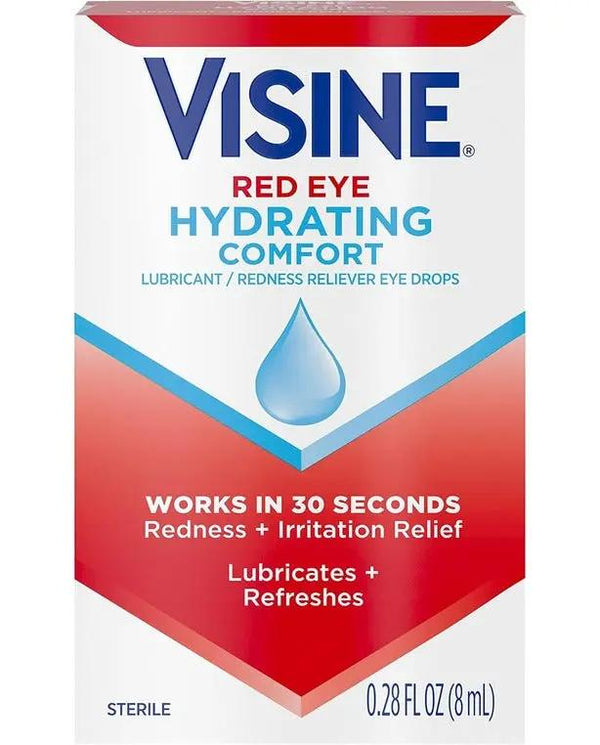 Visine Red Eye Hydrating Comfort Redness Relief Lubricating Eye Drops, 0.28 fl. oz
