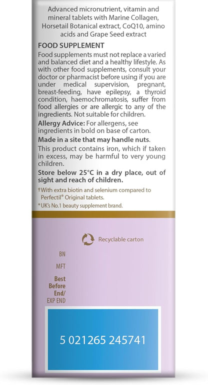 Vitabiotics Perfectil Multivitamin | Hair Growth and Thickening Formula | Supports Thicker, Healthy Hair | Vitamin D, E, Collagen, Biotin, and More