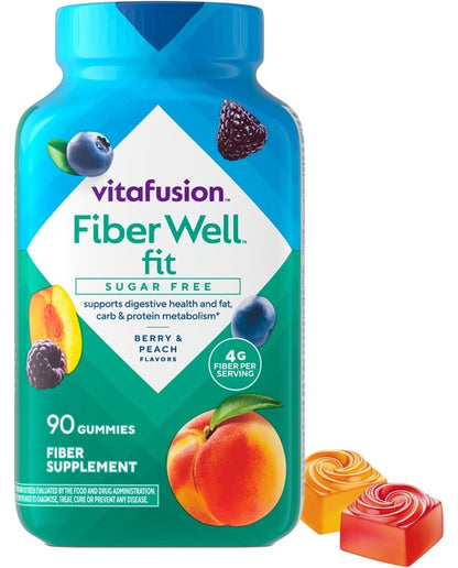 Vitafusion Fiber Well Fit Gummies Supplement, 90 Count (Packaging May Vary)
