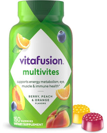 Vitafusion MultiVites Gummy Multivitamins for Adults with 12 Vitamins and Minerals, Berry, Peach and Orange Flavored, America’s Number 1 Gummy Vitamin Brand, 75 Day Supply, 150 Count
