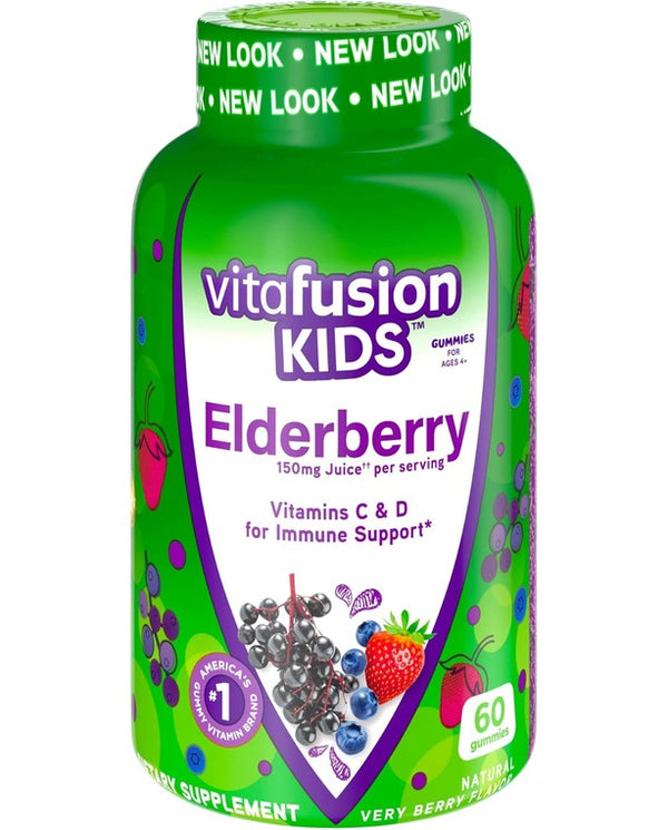 Vitafusion Kids Elderberry Gummy Vitamins, Delicious Immune Support Gummies for Kids, 60Ct
