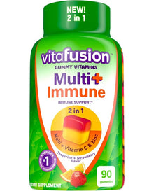 Vitafusion Multi+ Immune Support* – 2-in-1 Benefits & Flavors – Adult Gummy Vitamins with Vitamin C, Zinc, Daily Multivitamins, 90 Count
