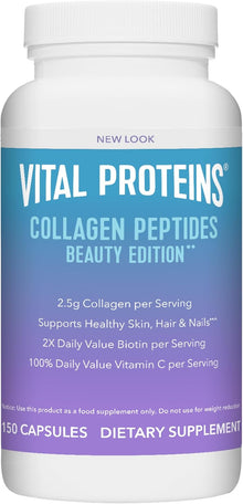 Vital Proteins Collagen Peptides Beauty Edition supplement bottle on a white background
