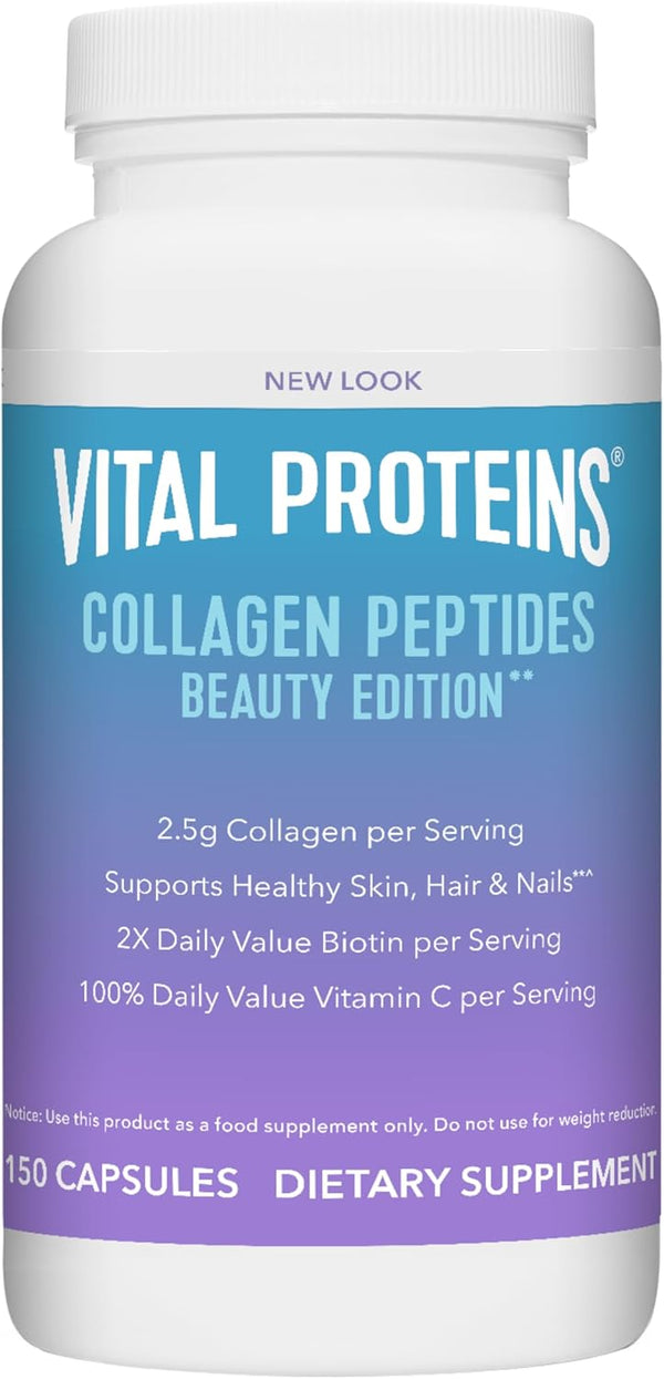 Vital Proteins Collagen Peptides Beauty Edition supplement bottle on a white background